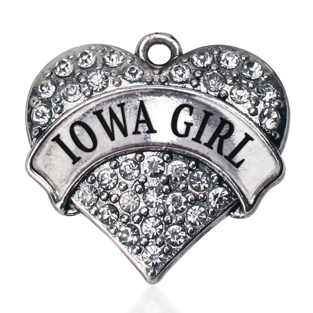 Iowa Girl Pave Heart Charm