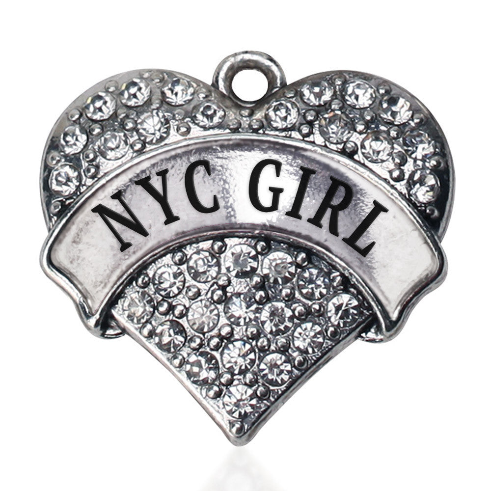 NYC Girl Pave Heart Charm