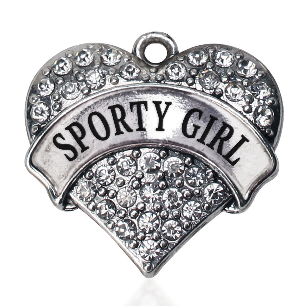 Sporty Girl Pave Heart Charm