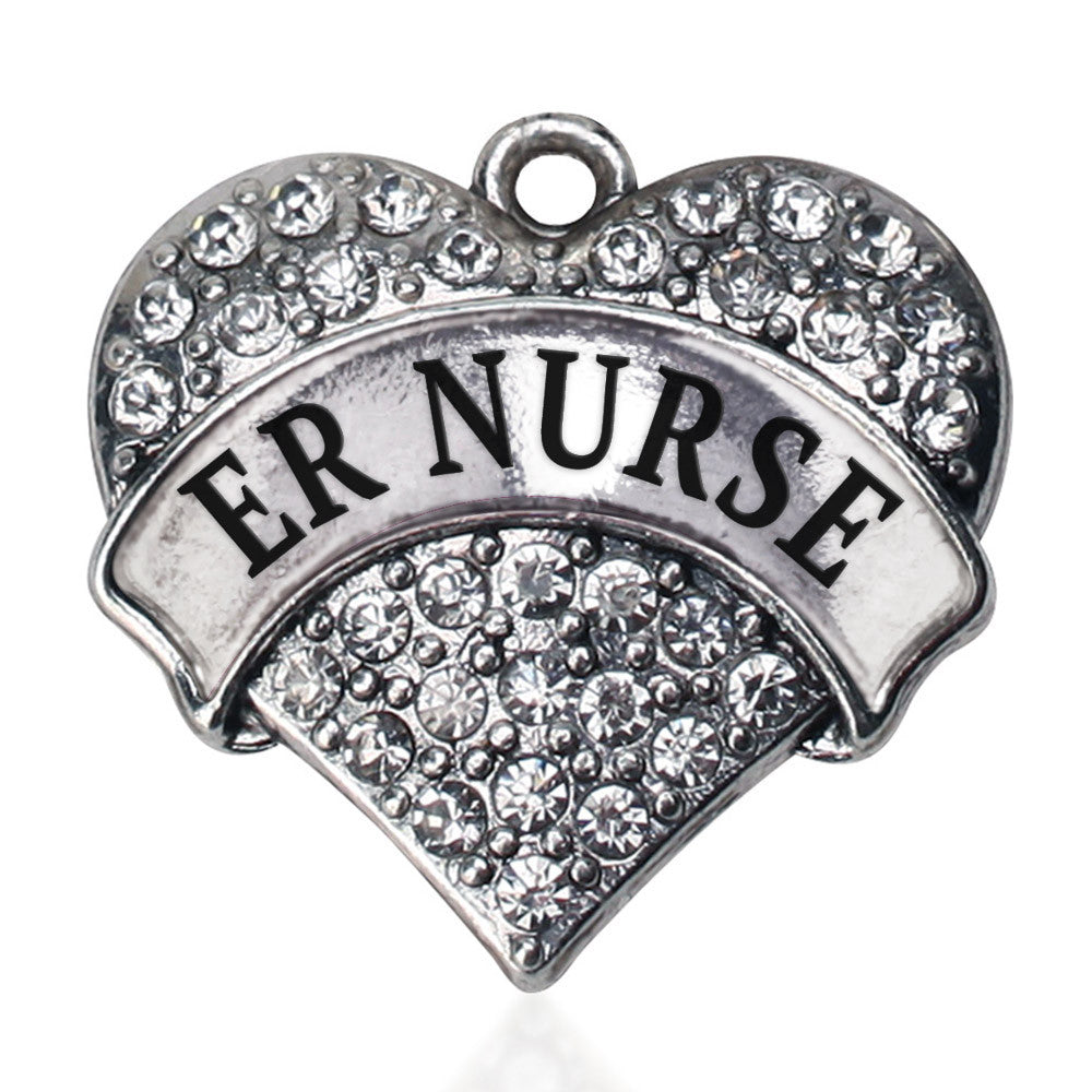 ER Nurse Pave Heart Charm