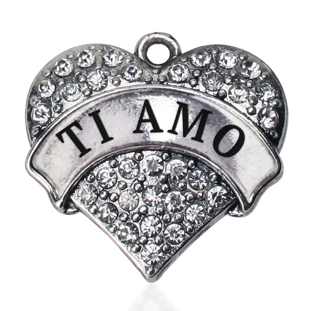 Ti Amo Pave Heart Charm