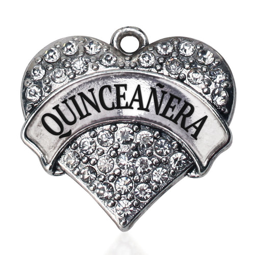 Quinceanera Pave Heart Charm