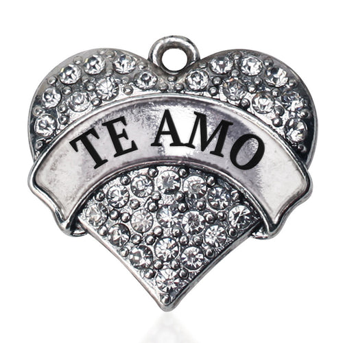 Te Amo Pave Heart Charm