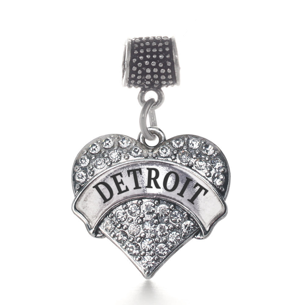 Detroit Pave Heart Charm