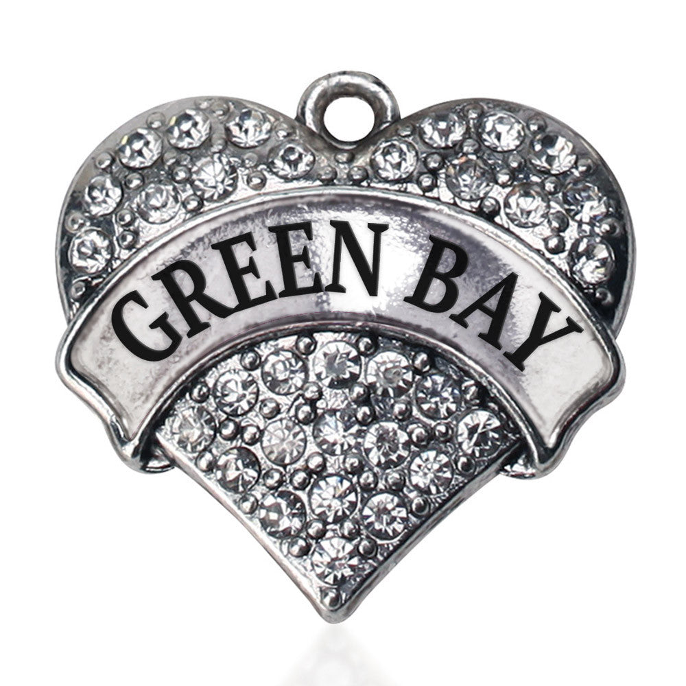 Green Bay Pave Heart Charm