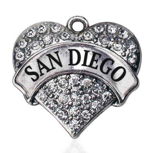 San Diego Pave Heart Charm