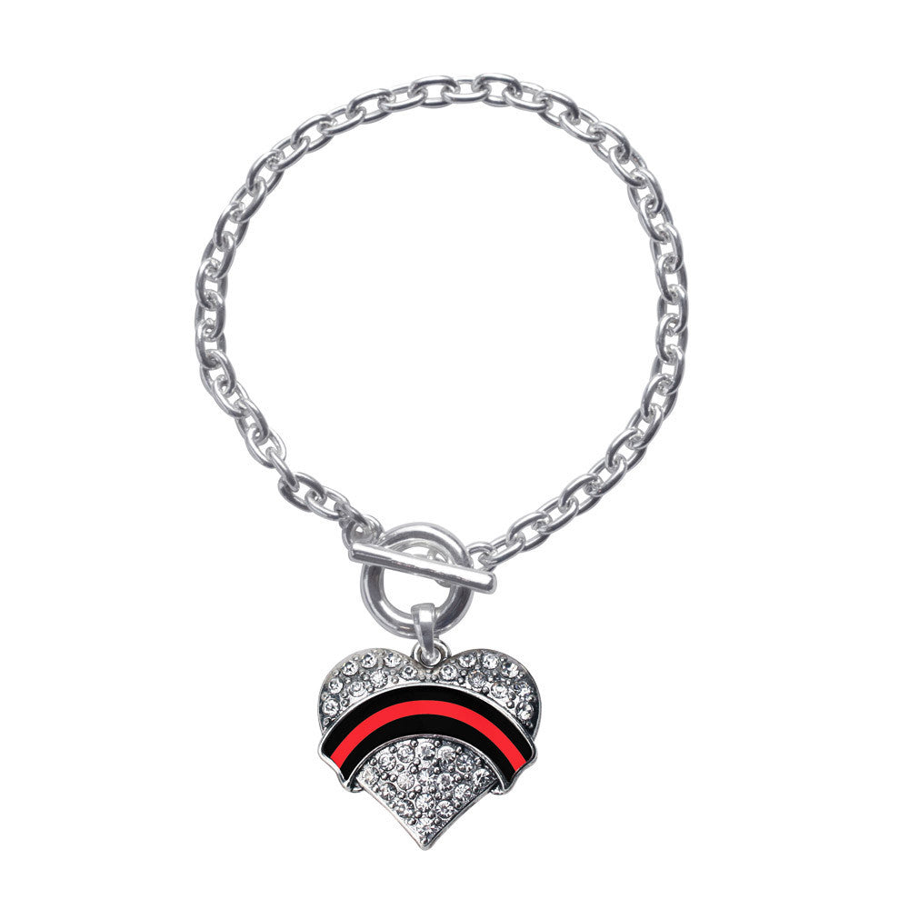 Fire Department Support Pave Heart Charm