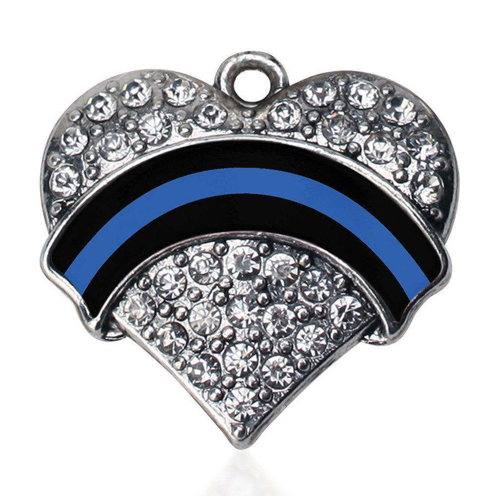 Law Enforcement Support Pave Heart Charm