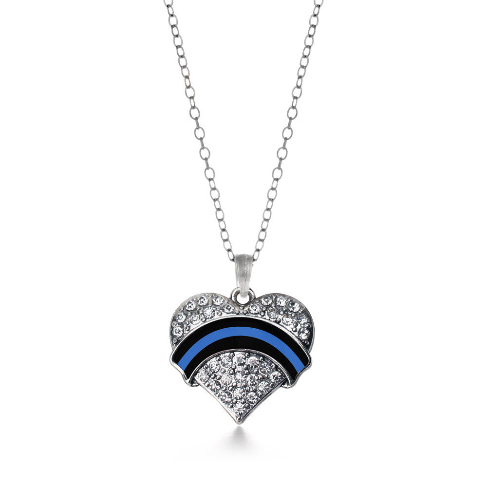 Law Enforcement Support Pave Heart Charm