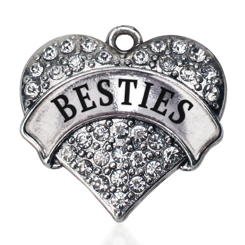 Besties Pave Heart Charm