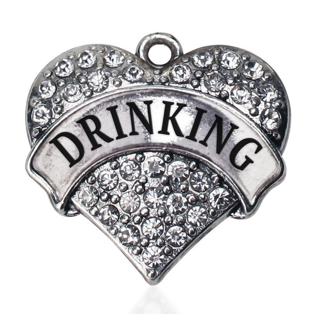 Drinking  Pave Heart Charm