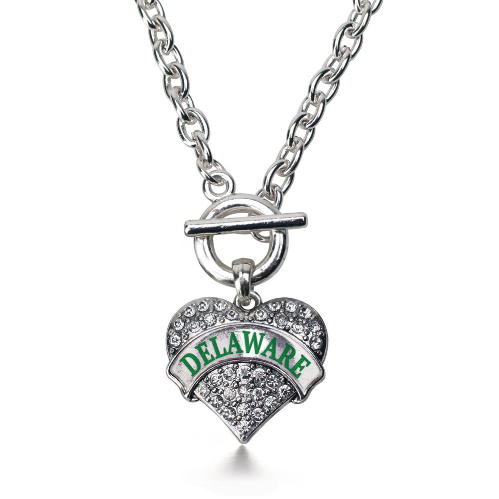 Delaware Pave Heart Charm