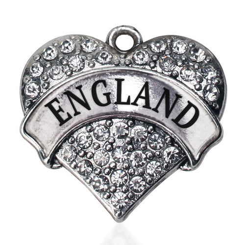 England Pave Heart Charm