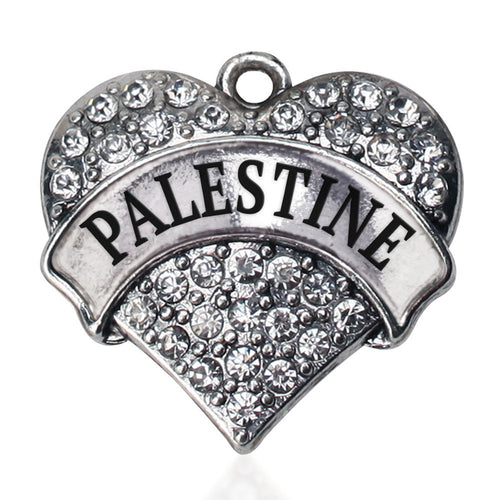 Palestine Pave Heart Charm