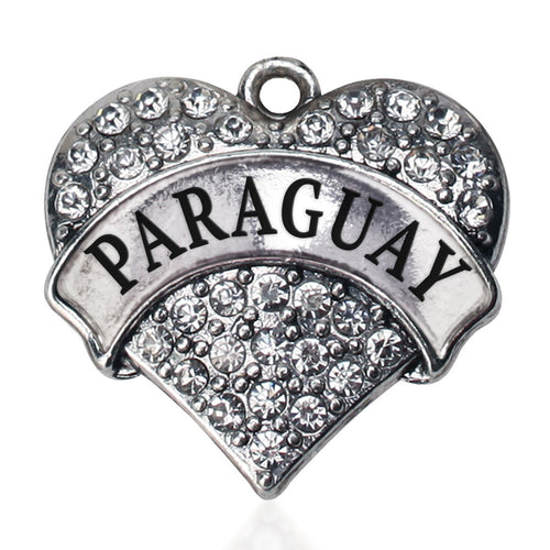 Paraguay Pave Heart Charm