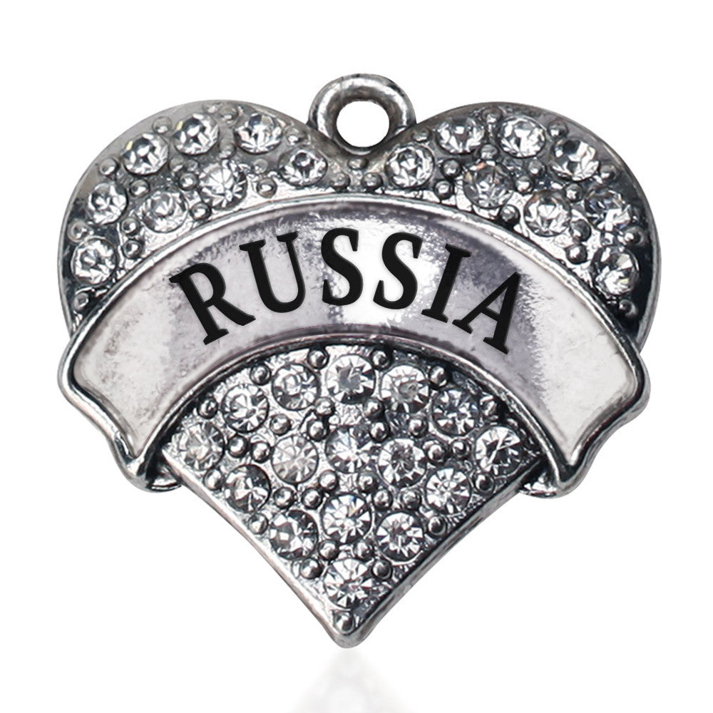 Russia Pave Heart Charm
