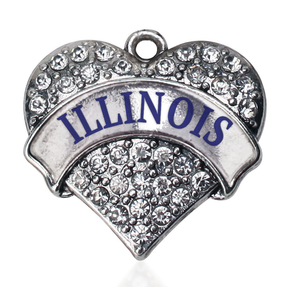 Illinois Pave Heart Charm
