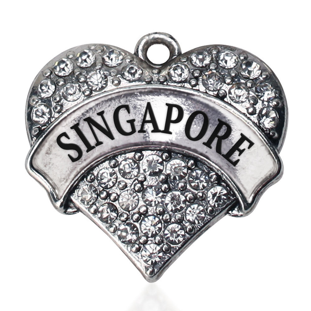 Singapore Pave Heart Charm