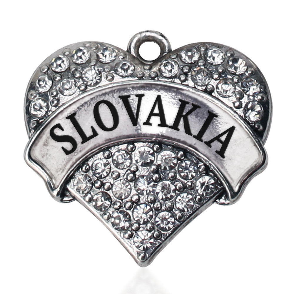 Slovakia Pave Heart Charm