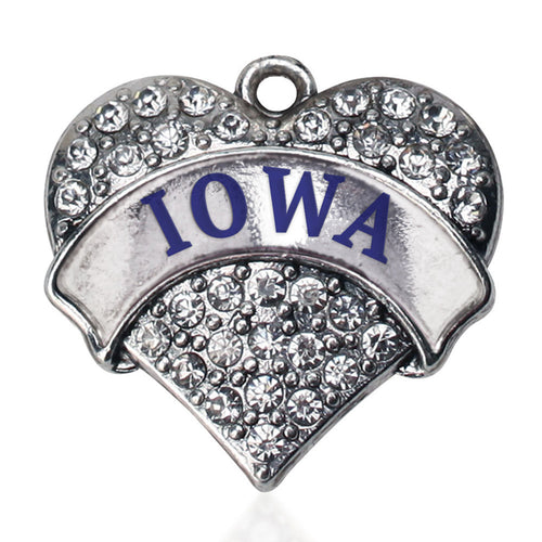 Iowa Pave Heart Charm