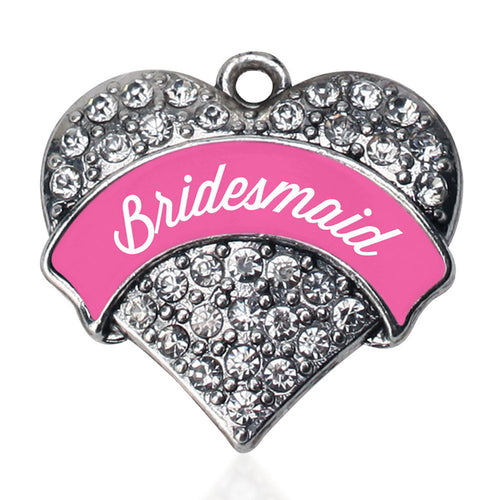 Bridesmaid Pave Heart Charm