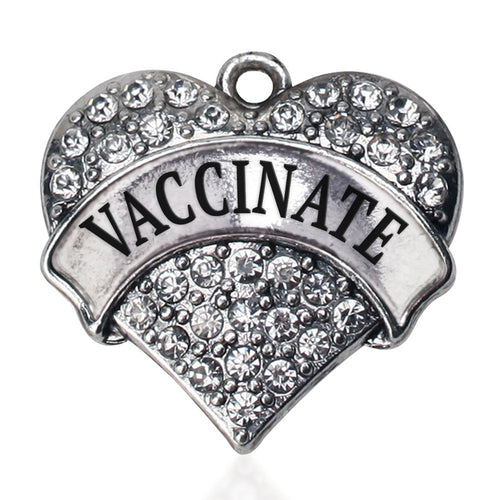 Vaccinate Pave Heart Charm