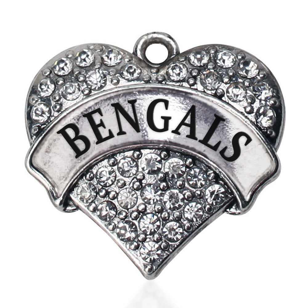 Bengals Pave Heart Charm