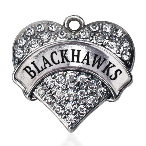 Blackhawks Pave Heart Charm