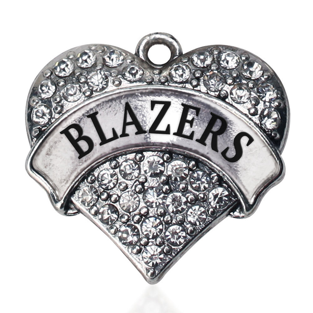 Blazers Pave Heart Charm