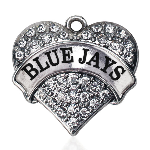 Blue Jays Pave Heart Charm