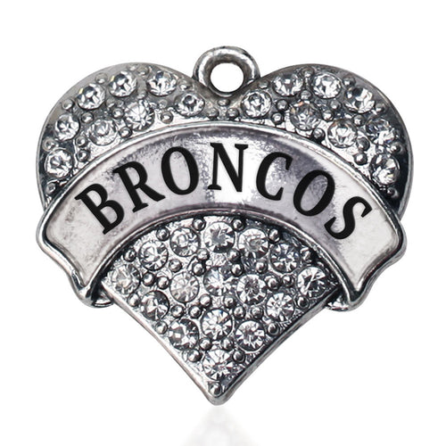Broncos Pave Heart Charm