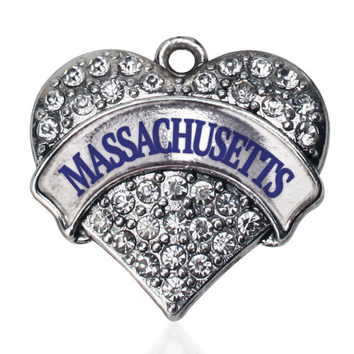 Massachusetts Pave Heart Charm
