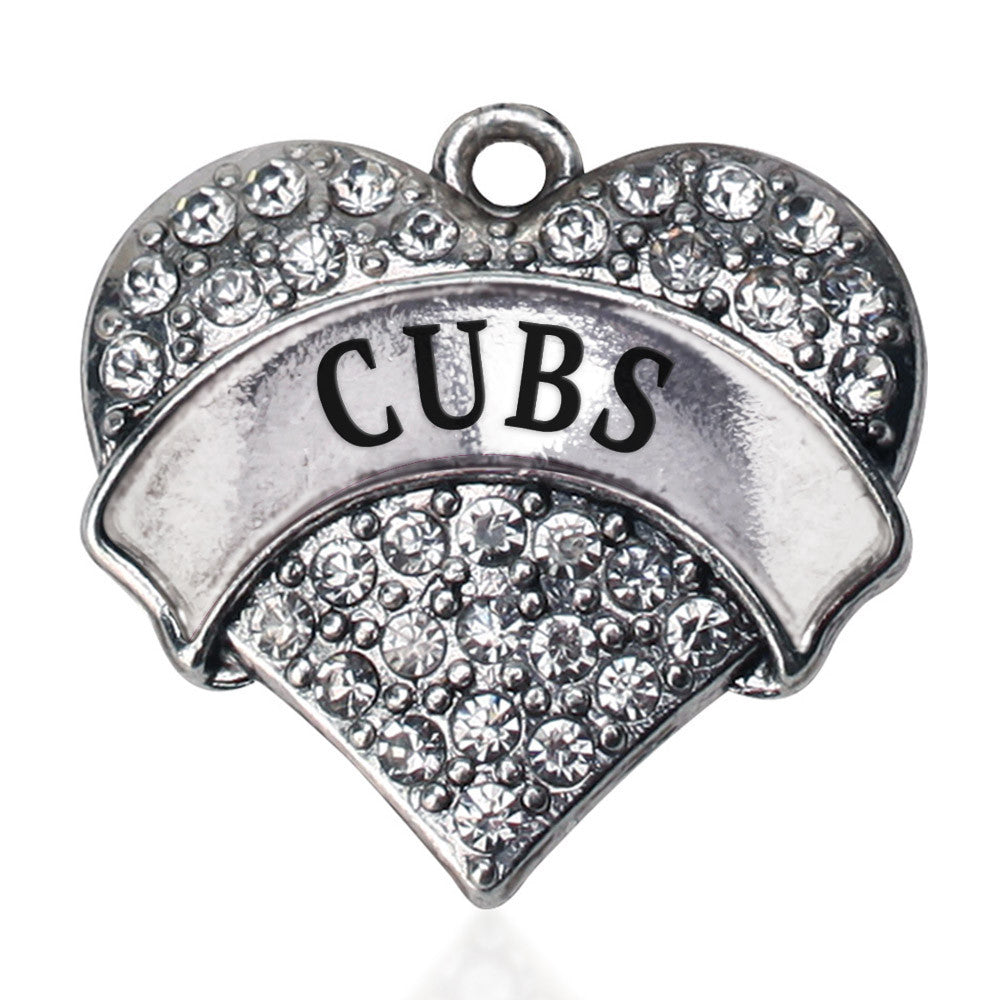 Cubs Pave Heart Charm