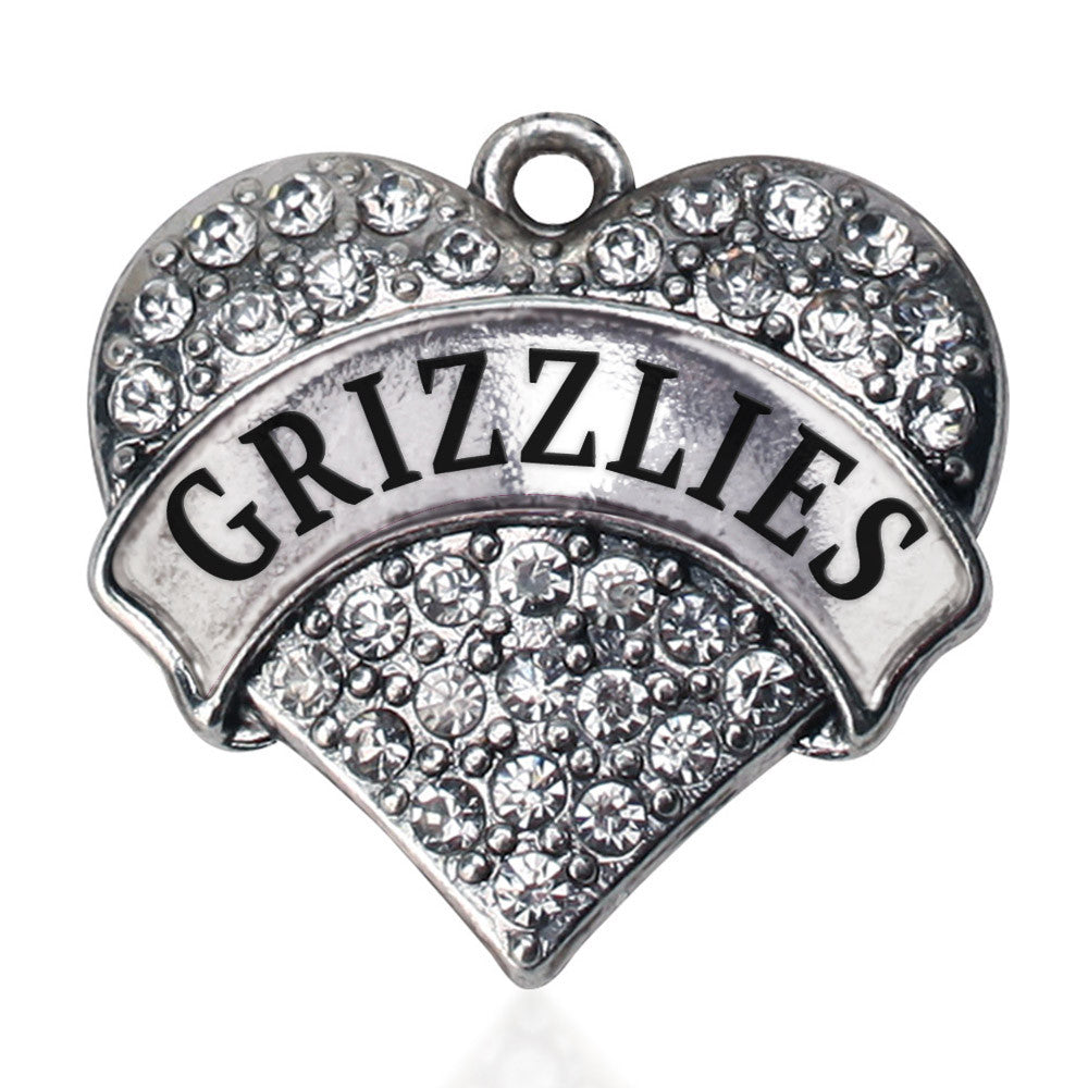 Grizzlies Pave Heart Charm