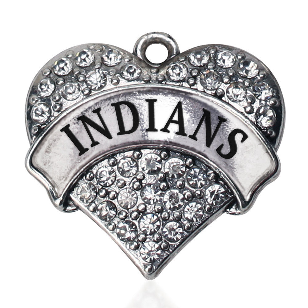 Indians Pave Heart Charm