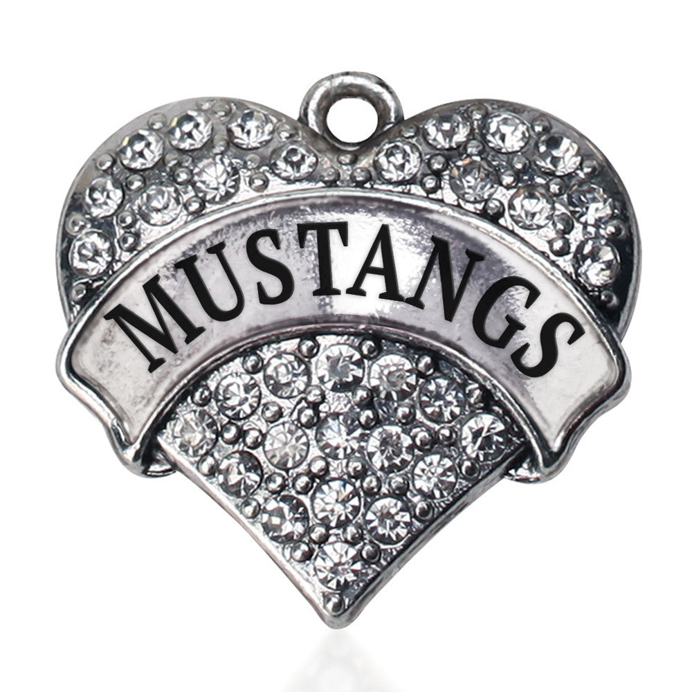 Mustangs Pave Heart Charm