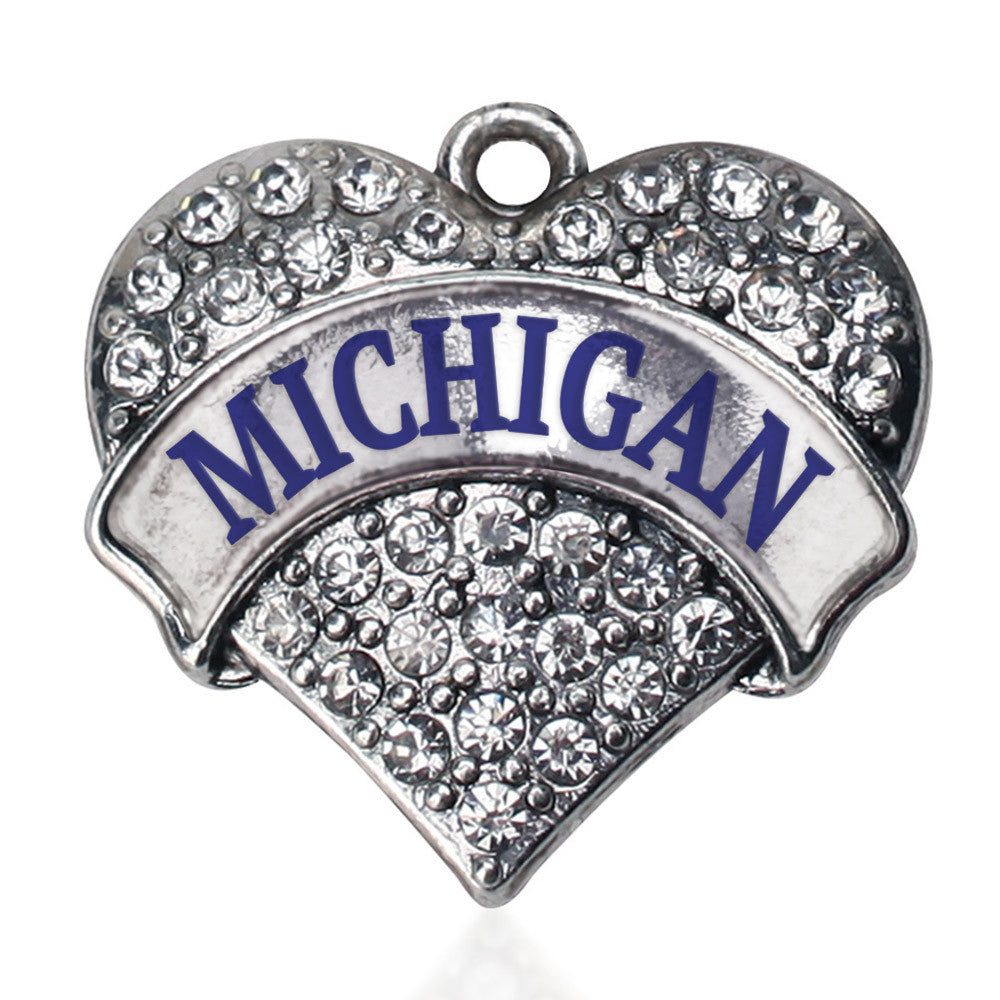 Michigan Pave Heart Charm