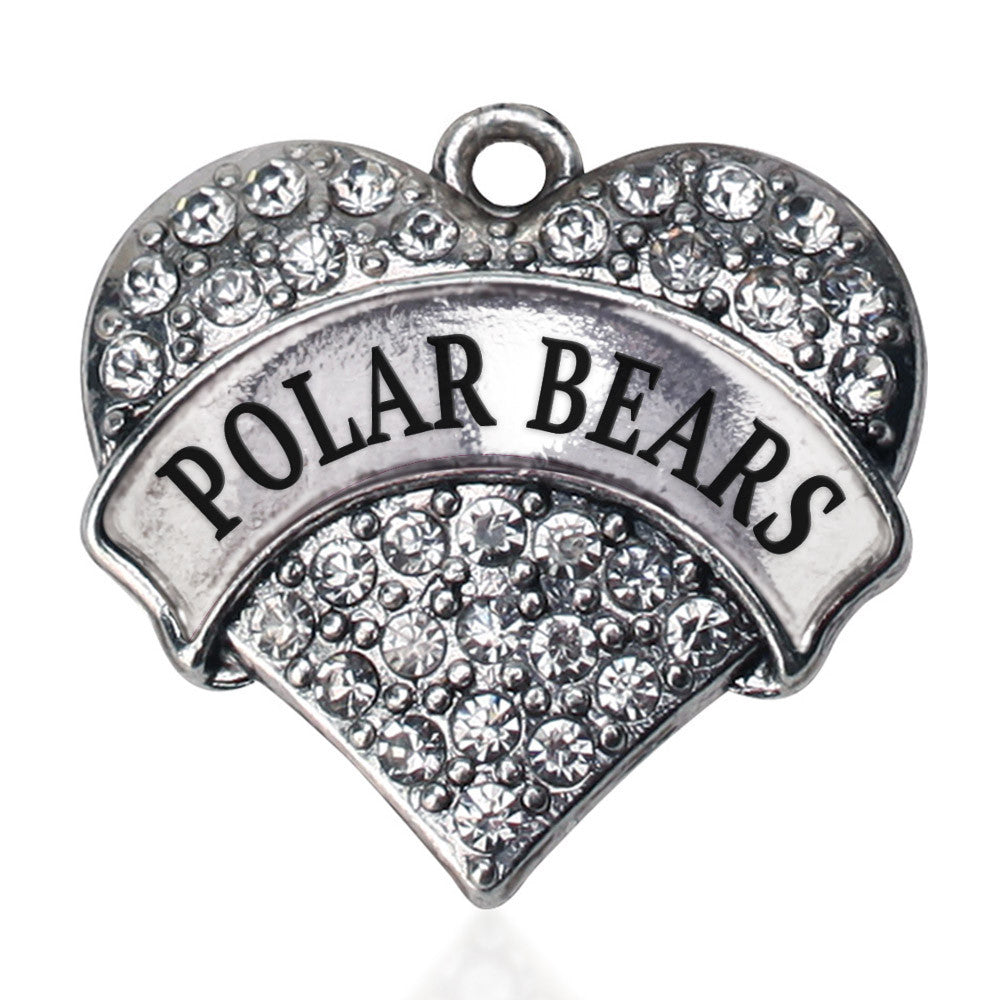 Polar Bears  Pave Heart Charm