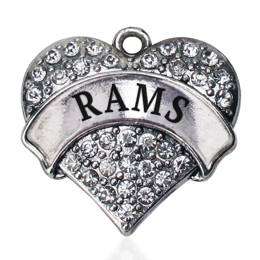 Rams  Pave Heart Charm