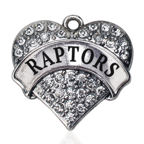 Raptors Pave Heart Charm