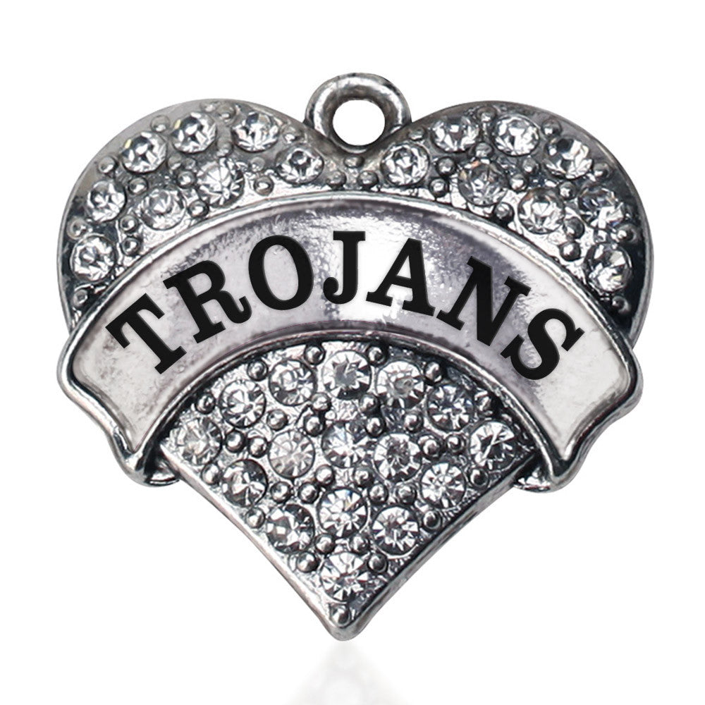 Trojans Pave Heart Charm
