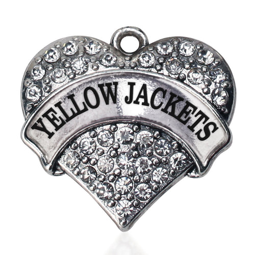 Yellow Jackets Pave Heart Charm