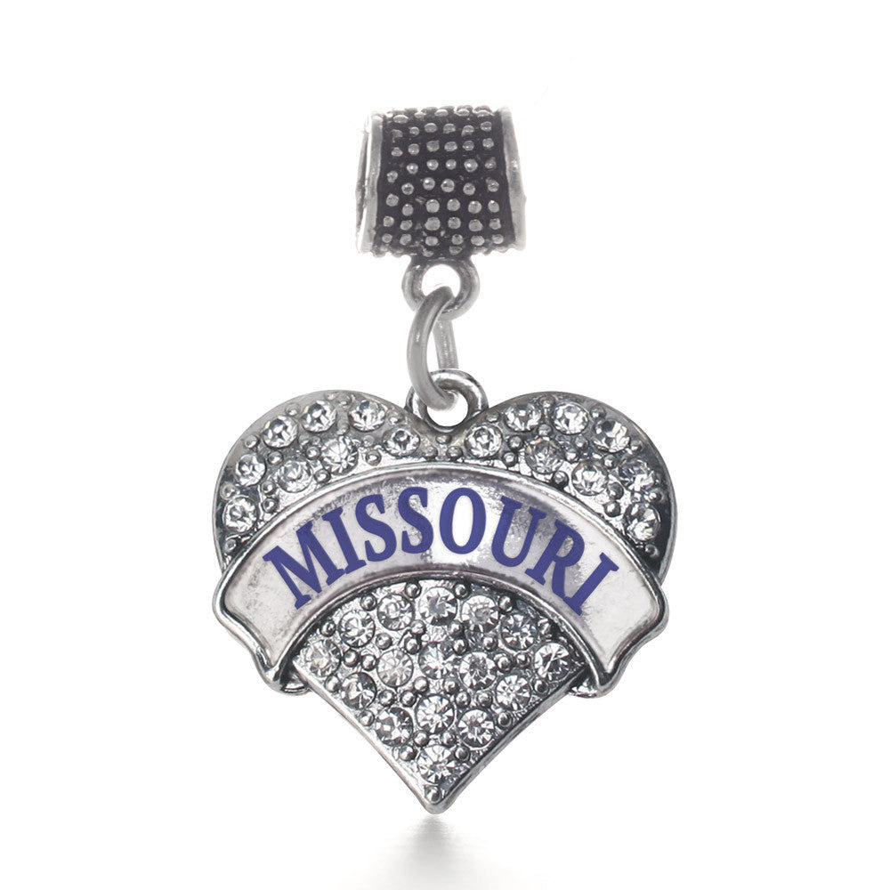 Missouri Pave Heart Charm