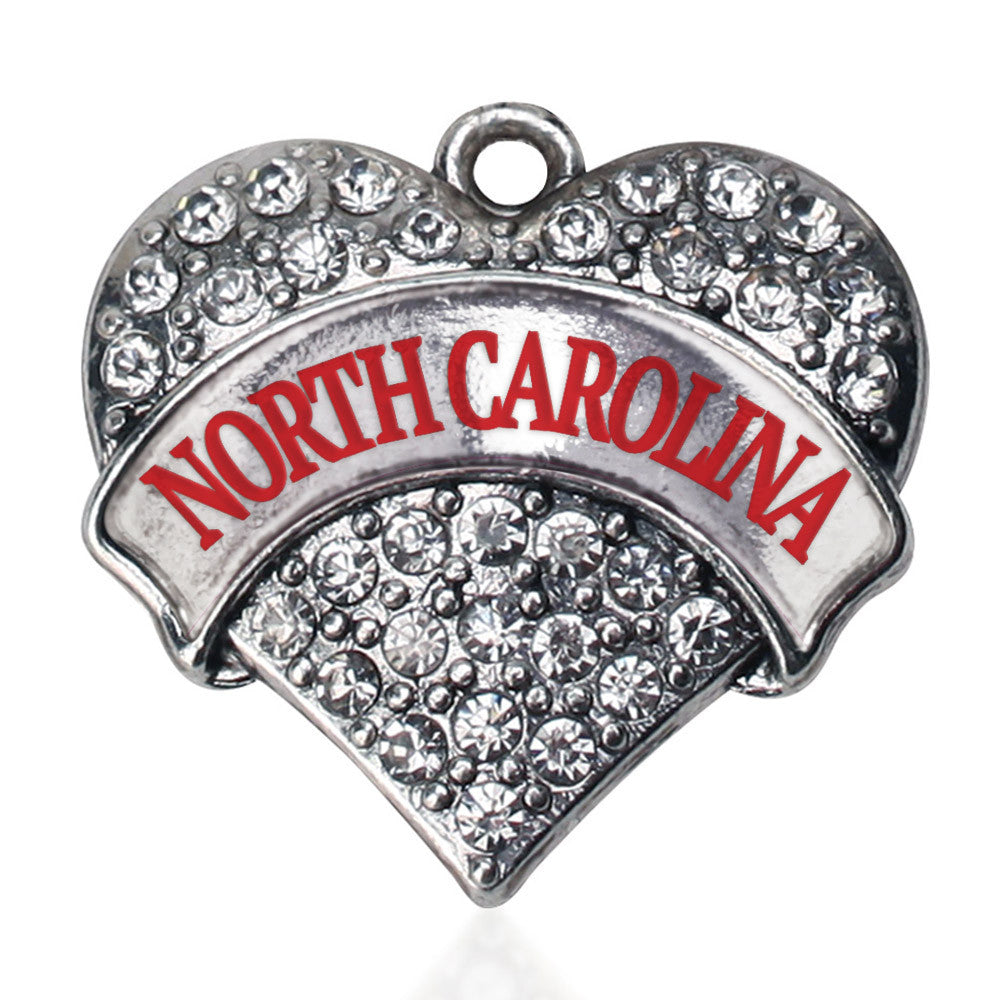 North Carolina Pave Heart Charm