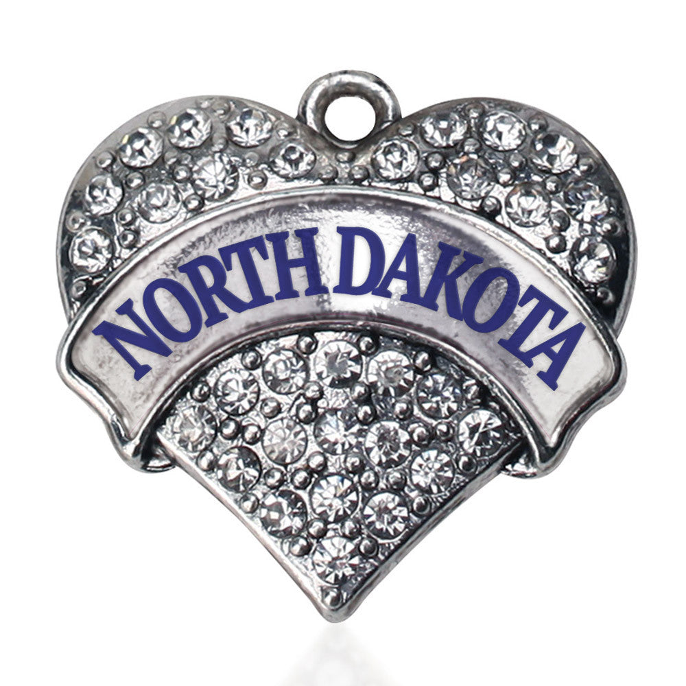 North Dakota Pave Heart Charm