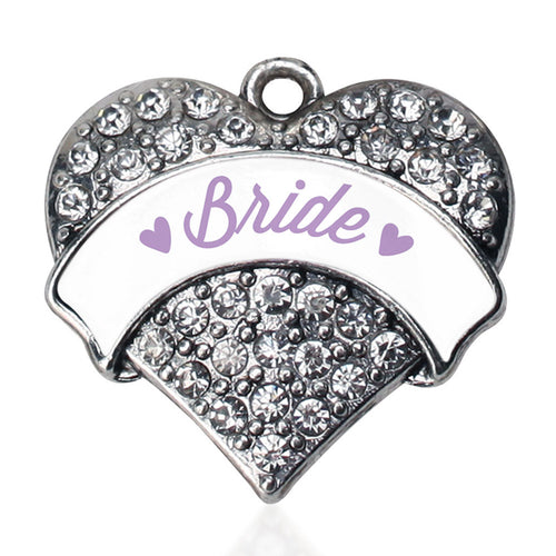 Lavender Bride Pave Heart Charm