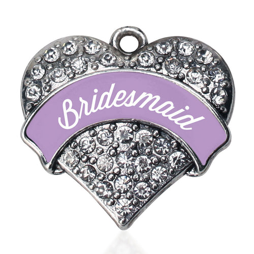Lavender Bridesmaid Pave Heart Charm