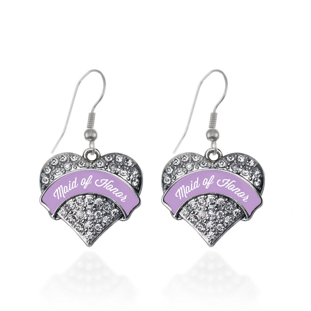 Lavender Maid of Honor Pave Heart Charm