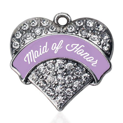 Lavender Maid of Honor Pave Heart Charm