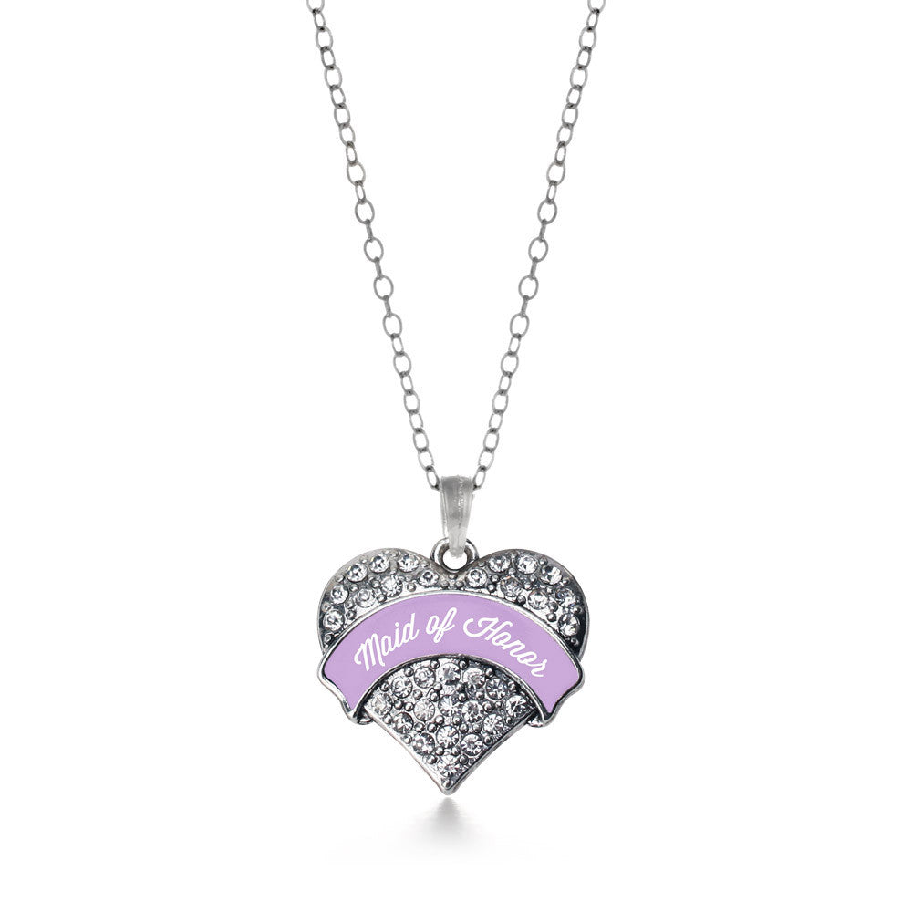 Lavender Maid of Honor Pave Heart Charm